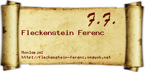 Fleckenstein Ferenc névjegykártya