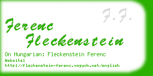 ferenc fleckenstein business card